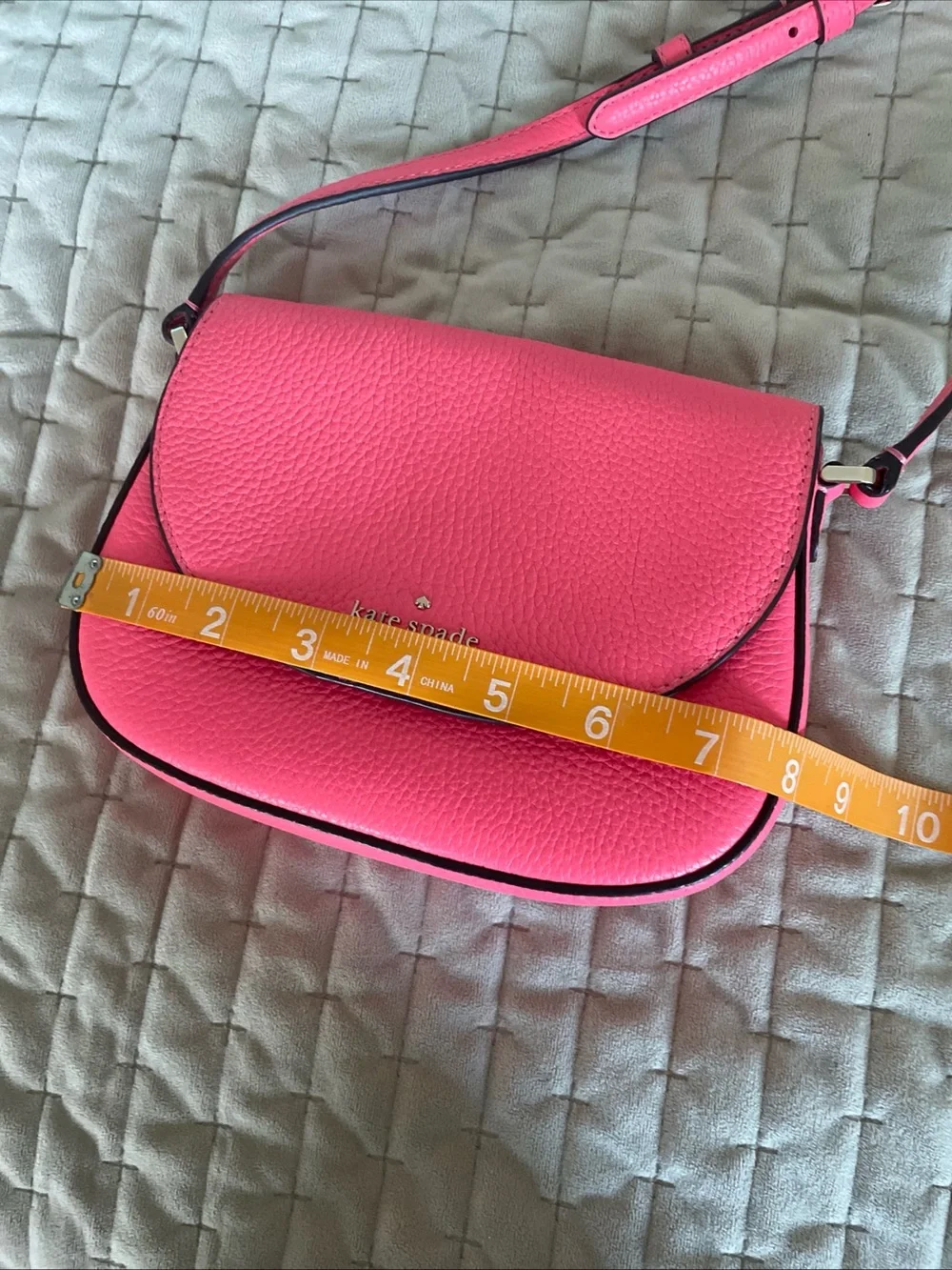kate spade Hot Pink Pebbled Leather Flap Crossbody
